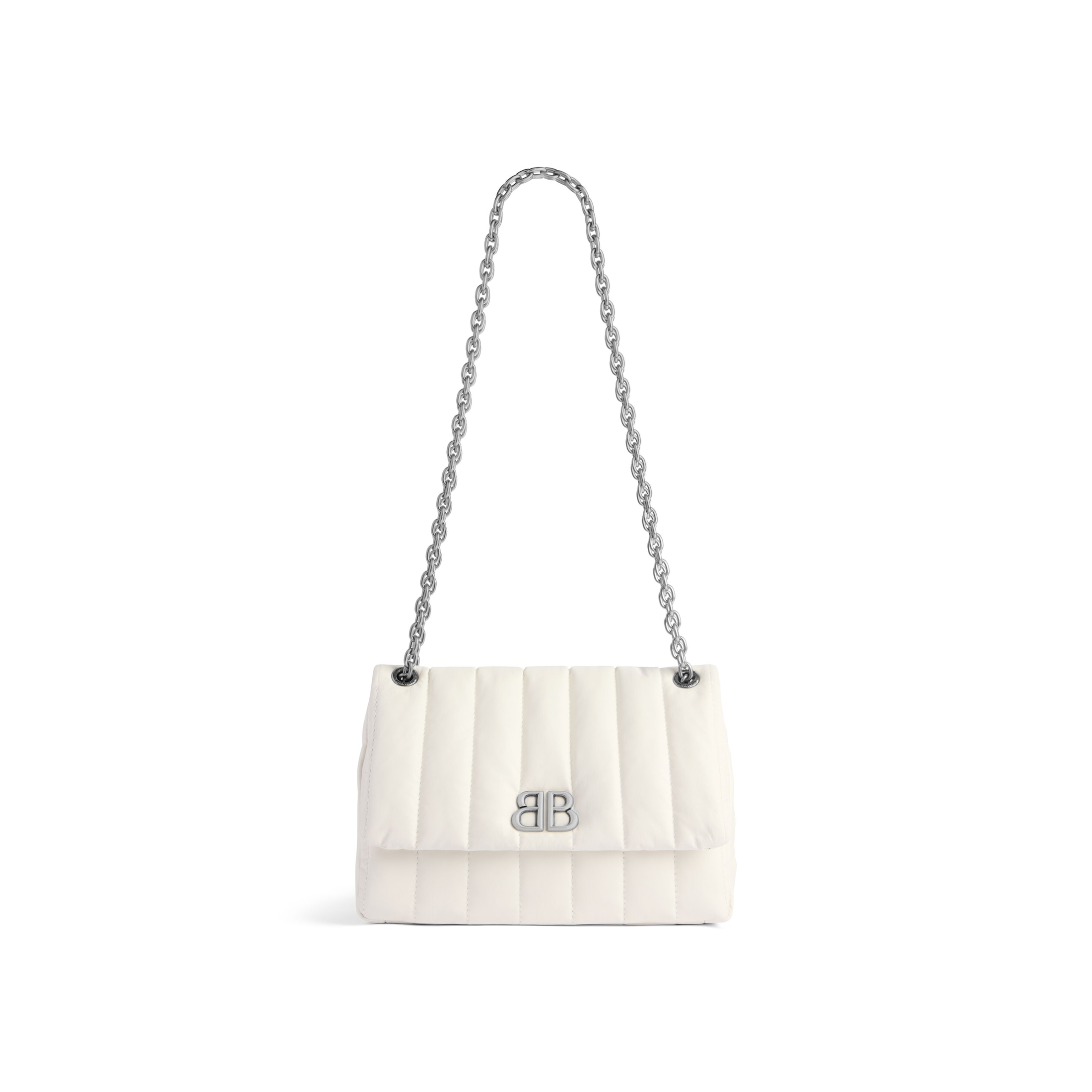 Balenciaga Monaco Mini Bag Quilted - White - Woman - Calfskin