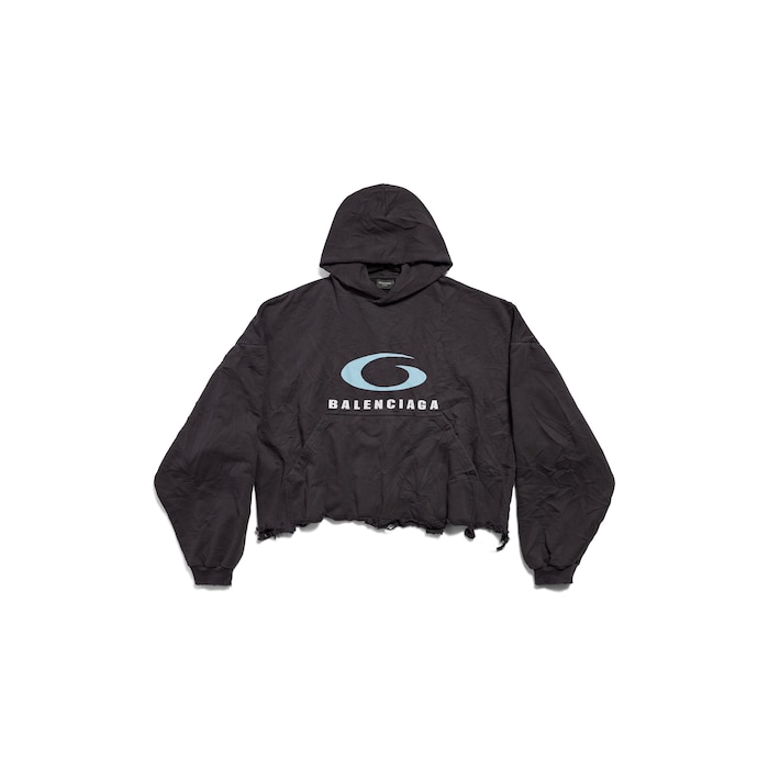 loop sports icon cropped hoodie