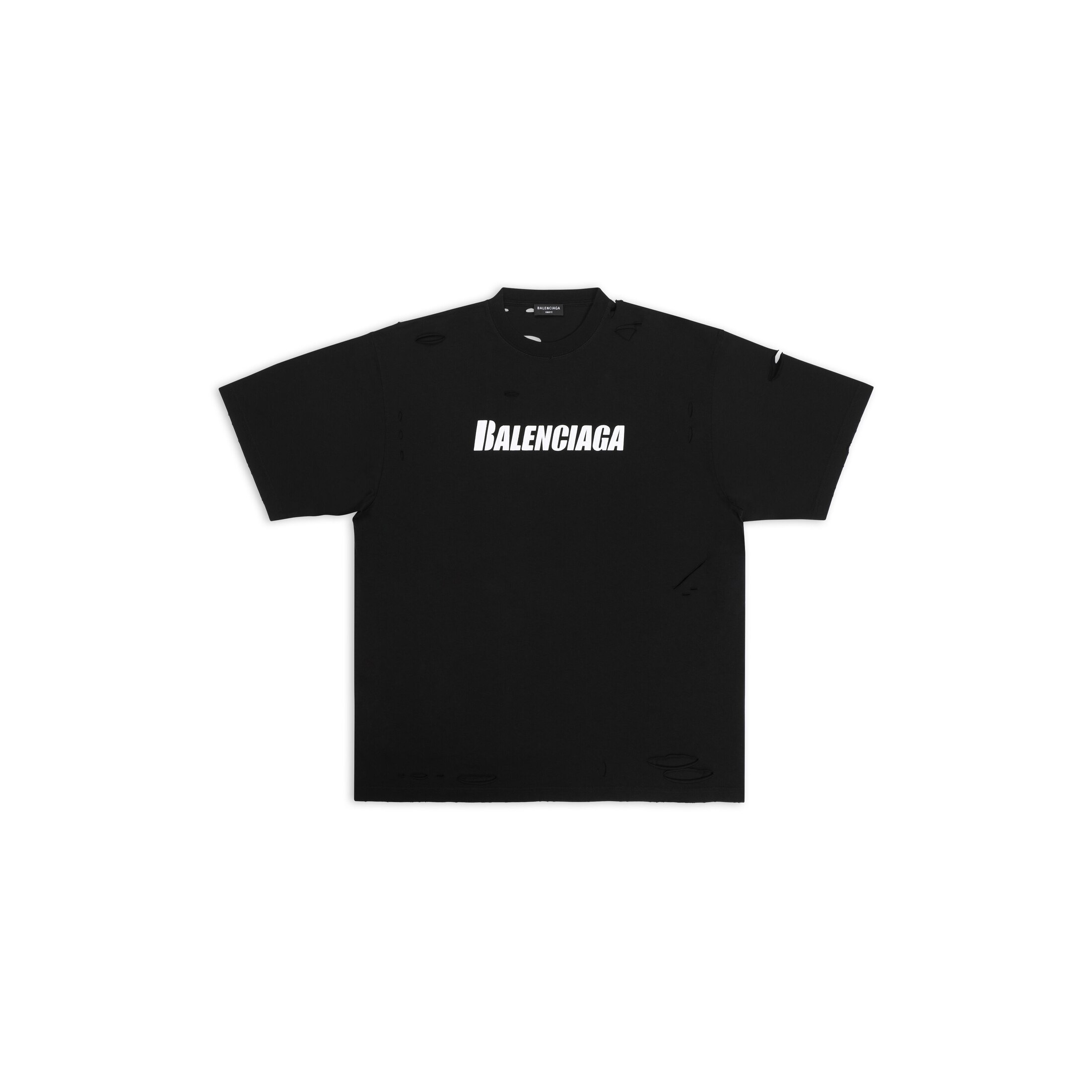Balenciaga T-shirt Caps Boxy Fit - Nero - Uomo - XL - Cotone