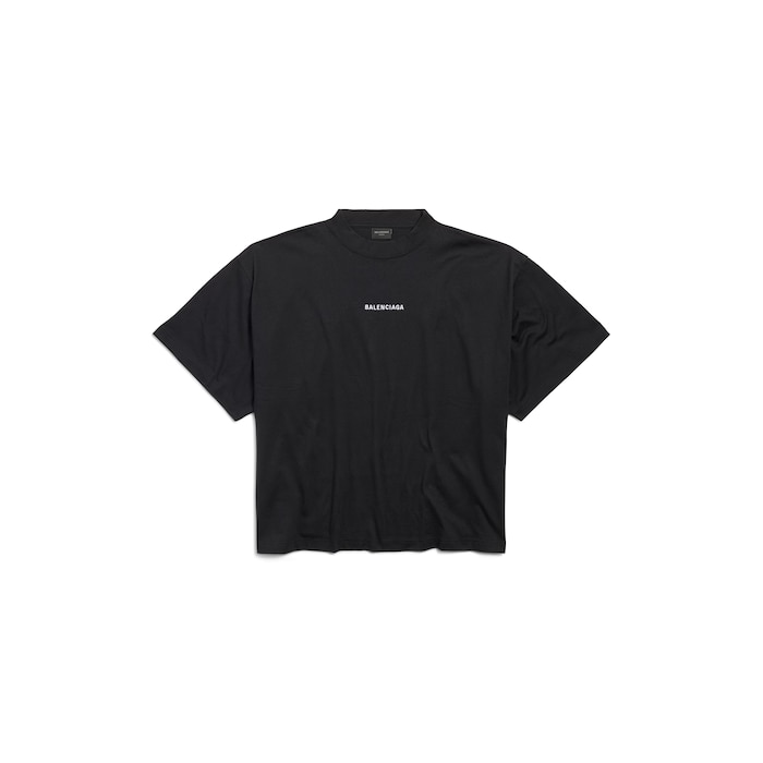 발렌시아가 백 크롭 티셔츠