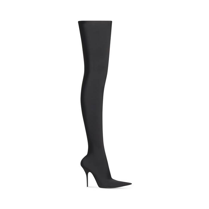 Knife velvet boots Balenciaga Black size 37 EU in Velvet - 38287001
