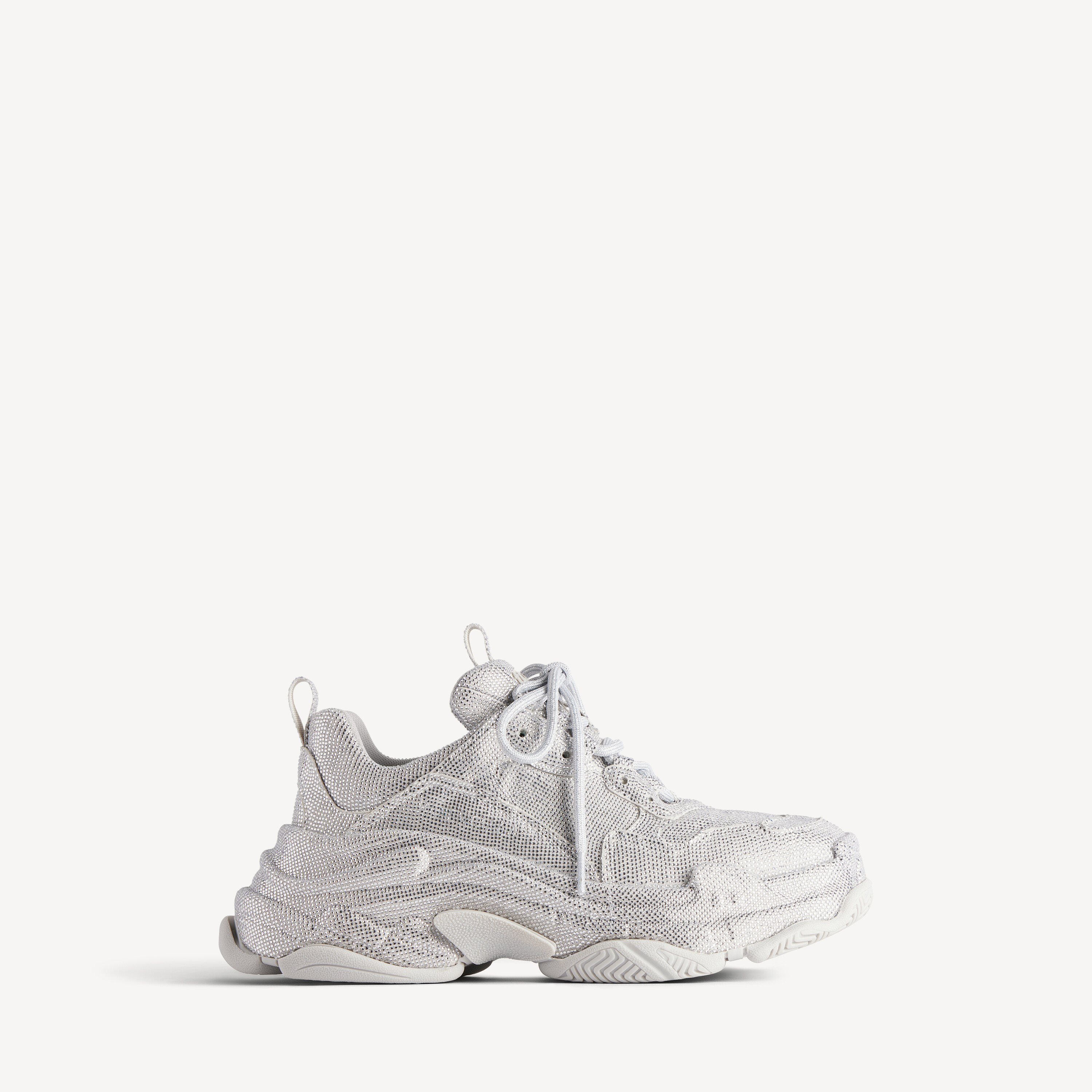 Women's Triple S Sneaker With Rhinestones in Light Grey