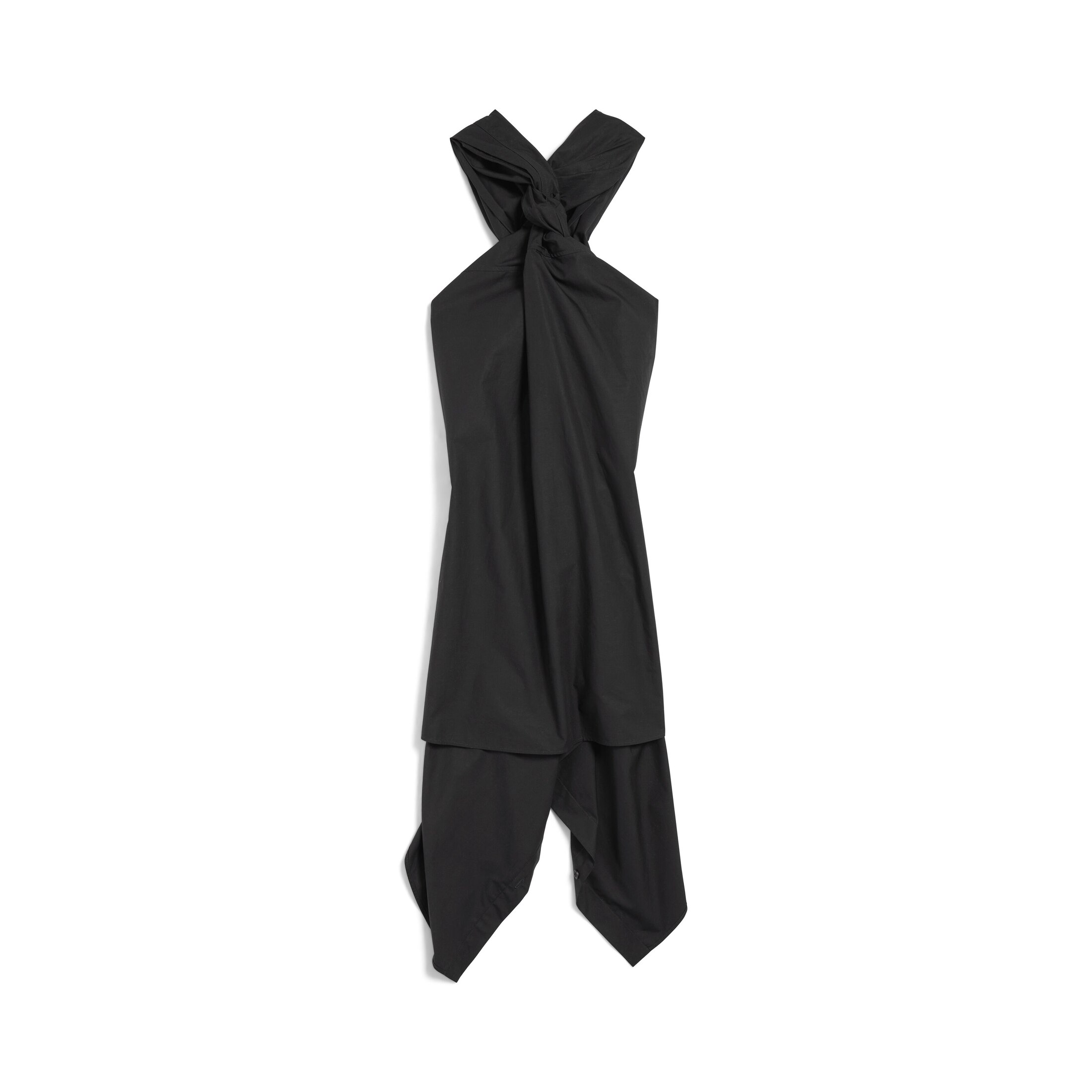 twisted sleeveless shirt dress