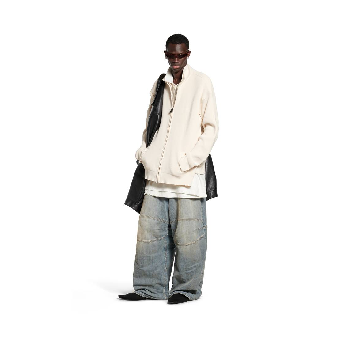 Balenciaga Clothing Balenciaga Tan Sweater Men's Intertwined