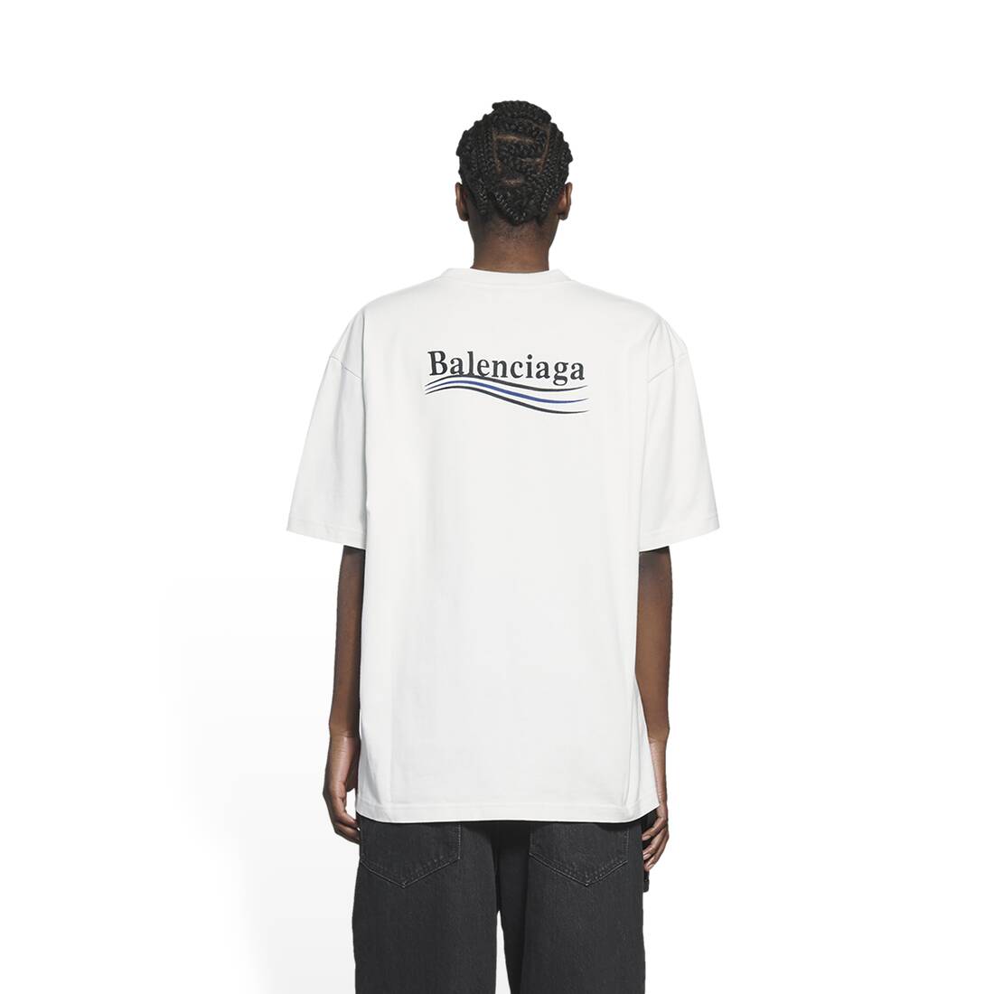Women's Political Campaign T-shirt Large Fit in White | Balenciaga NL