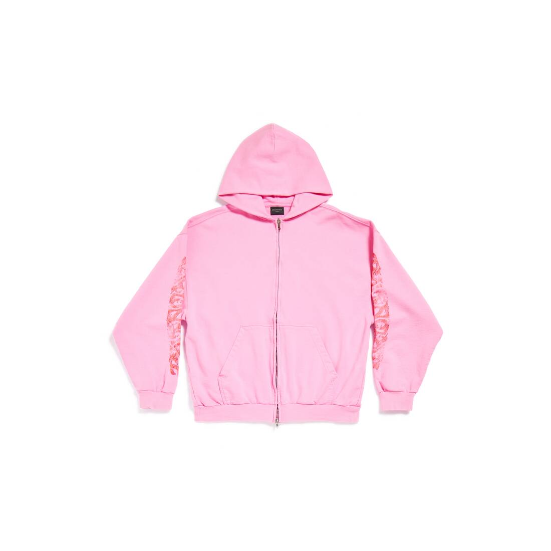Offshore Zip-up Hoodie Medium Fit in Pink | Balenciaga US