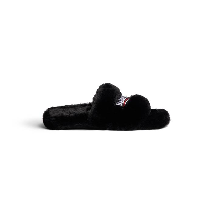 furry slide sandal
