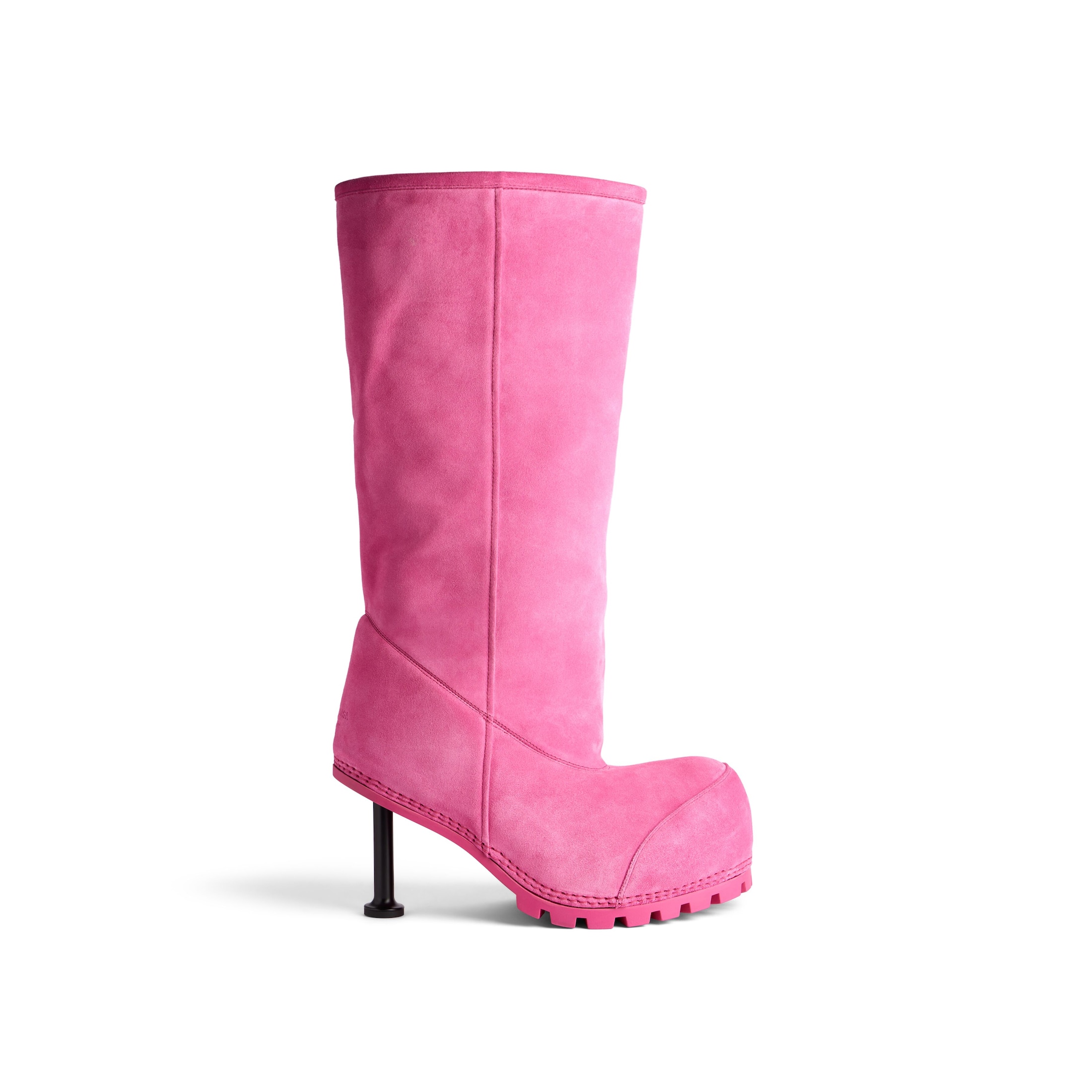 Balenciaga Alaska Fur 90mm High Boot - Pink - Woman - 37 - Calfskin