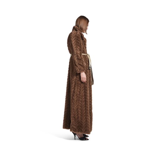 animal-free fur maxi coat