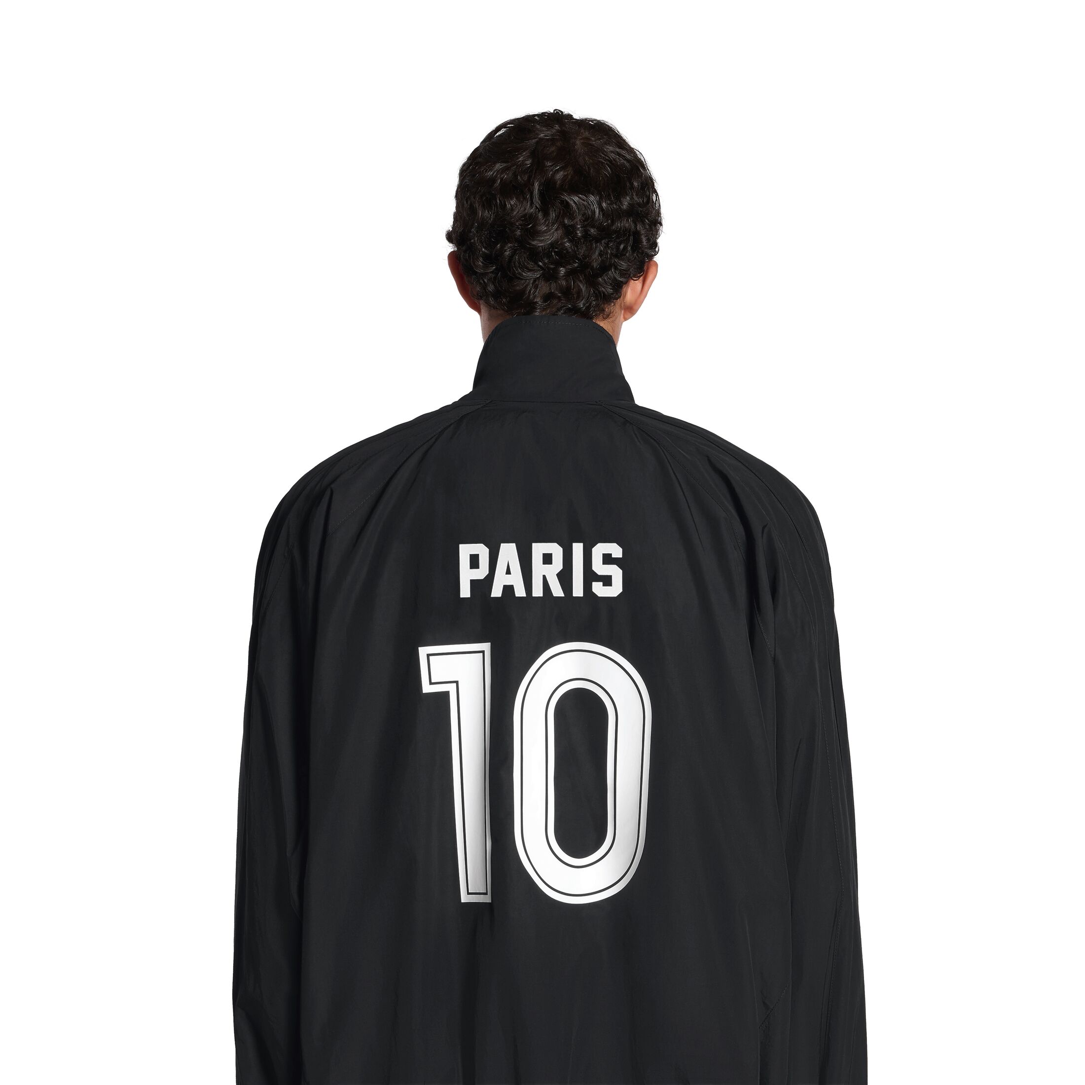 Men's Paris Soccer Tracksuit Jacket in Black Balenciaga US
