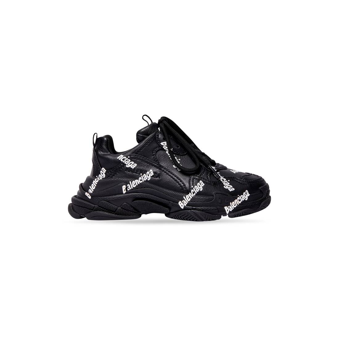 Kids - Triple S Logotype Sneaker in Black | Balenciaga US