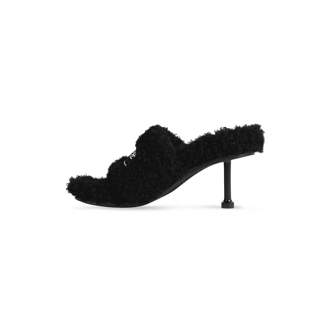 Women's Furry 80mm Sandal in Black/white/red | Balenciaga Canada EN - Image 3