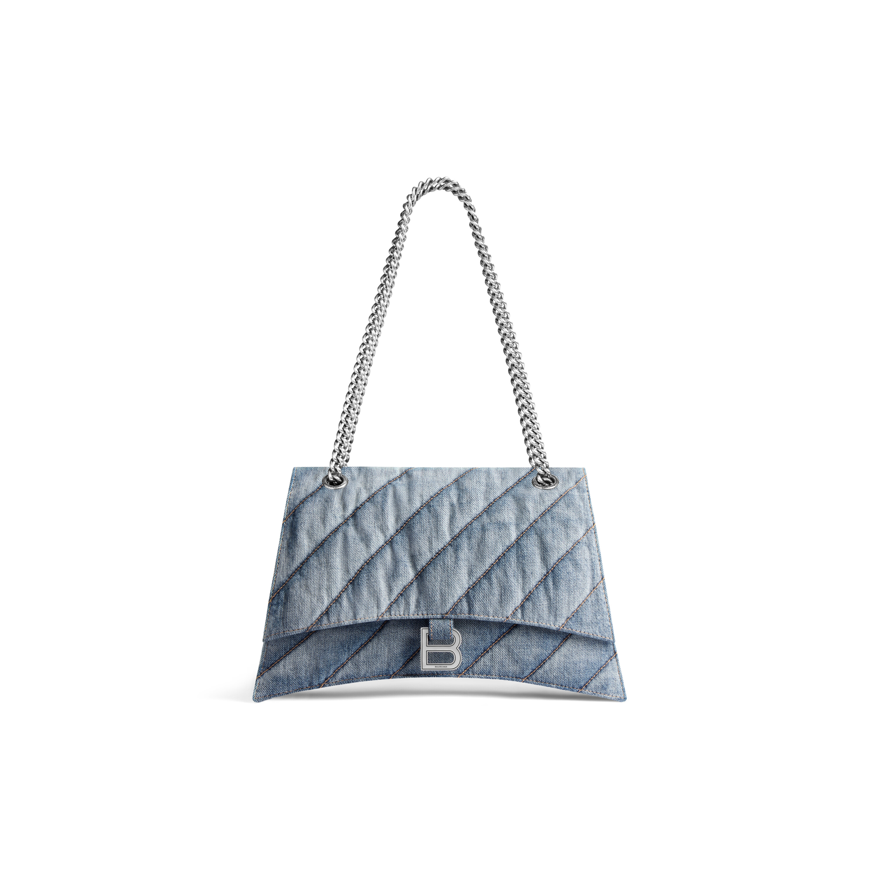 Chanel Blue Quilted Denim Top Handle 22 Backpack Silver Hardware