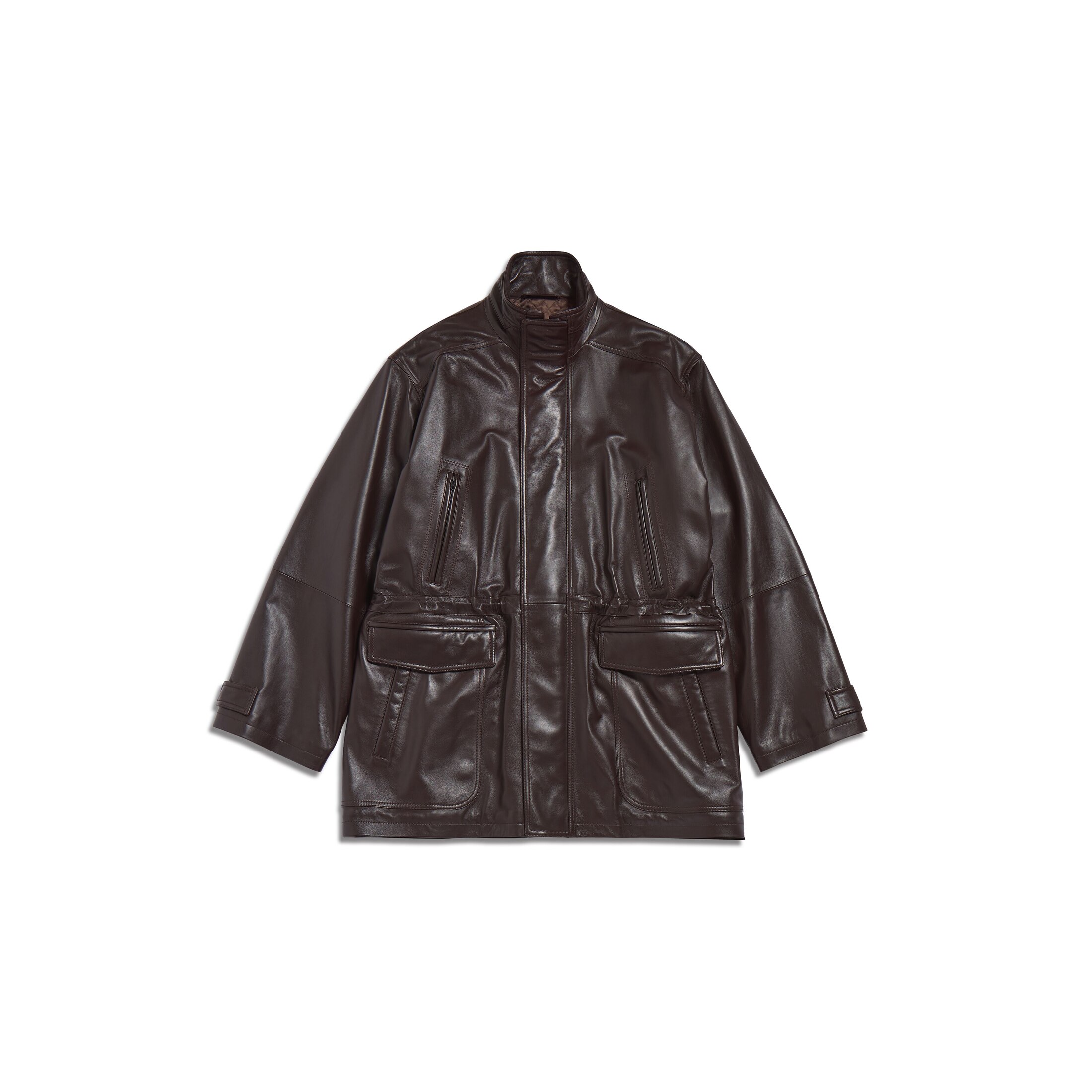 Balenciaga Parka - Marron - Homme - 3 - Cuir D’Agneau