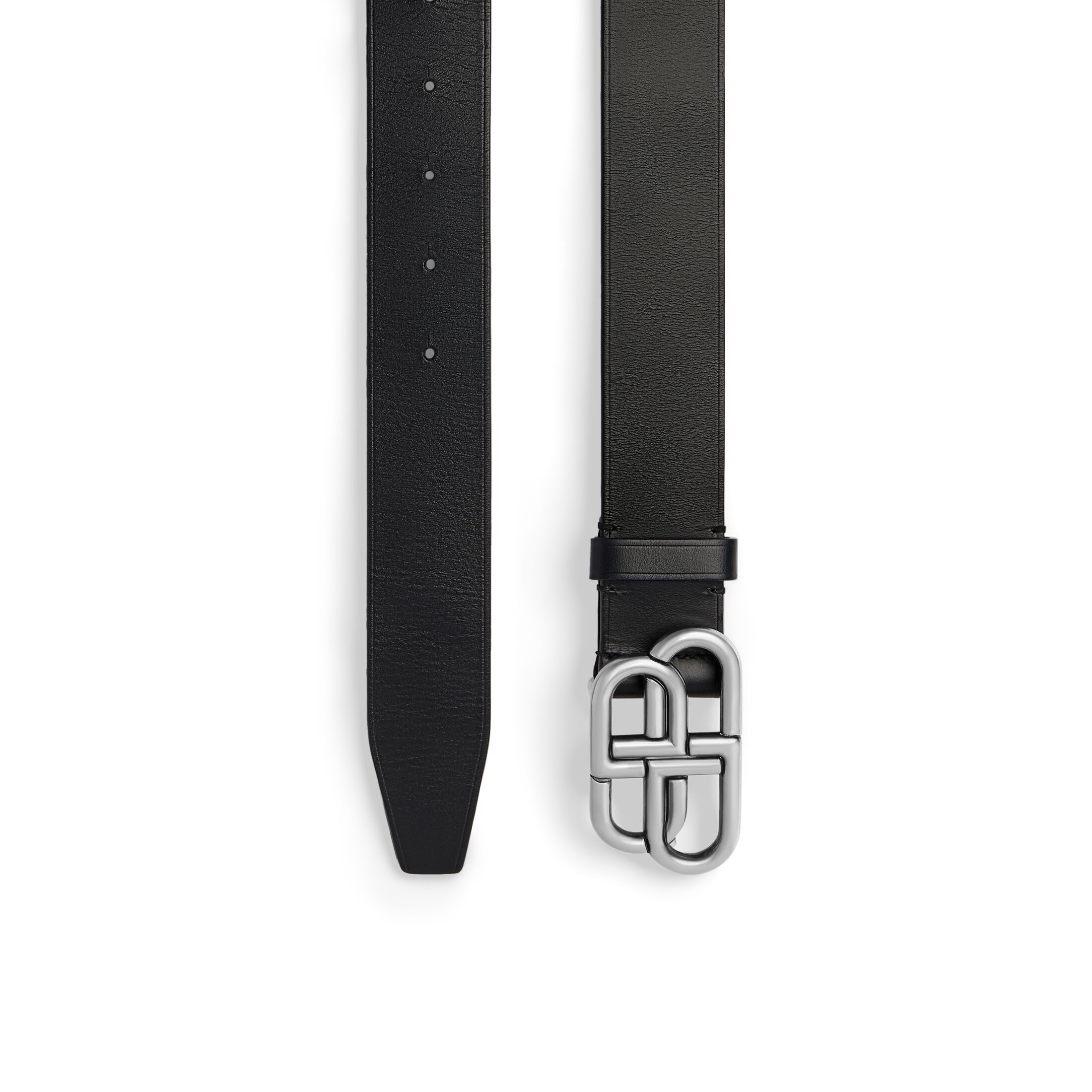 Balenciaga BB Large Belt - Black - Men's - - Calfskin