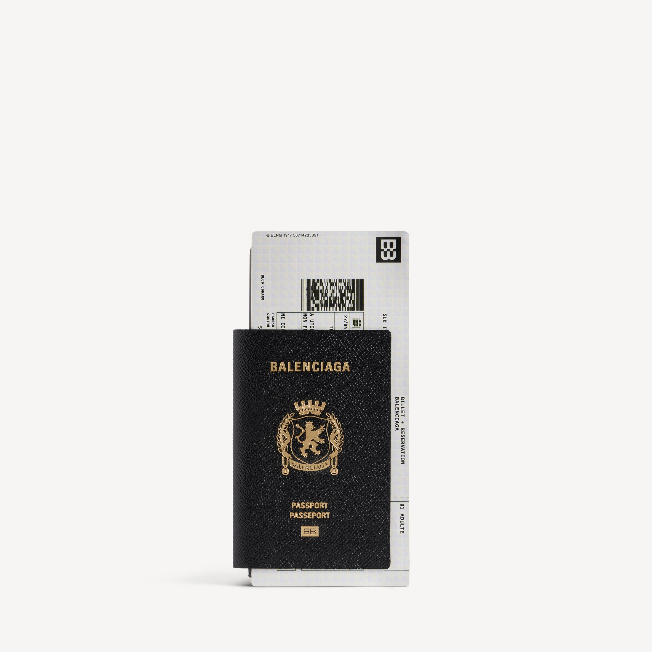 Balenciaga Passport Long Wallet 1 Ticket - Black - Man - Calfskin, Cellulose, Polyurethane