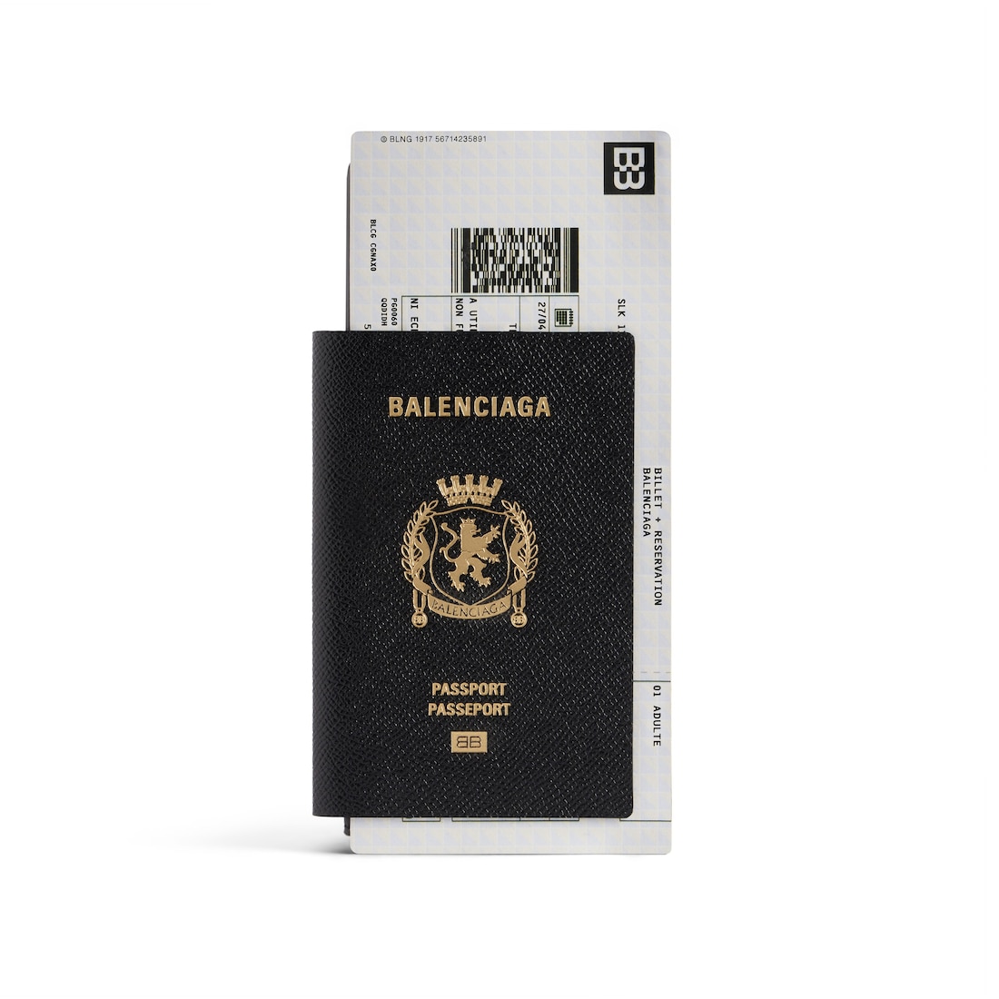 Men's Passport Long Wallet 1 Ticket in Black