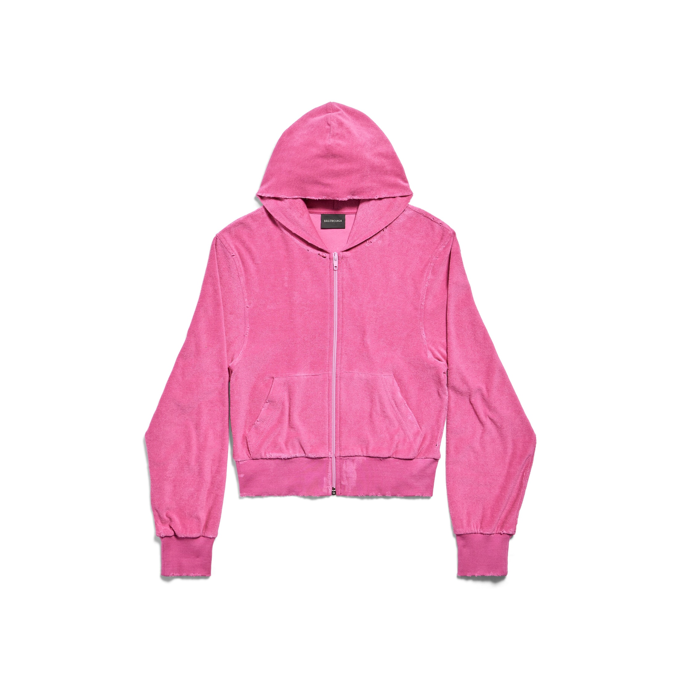 Balenciaga BB Motel Zip-Up Hoodie Fitted - Pink - Woman - L - Cotton & Polyester