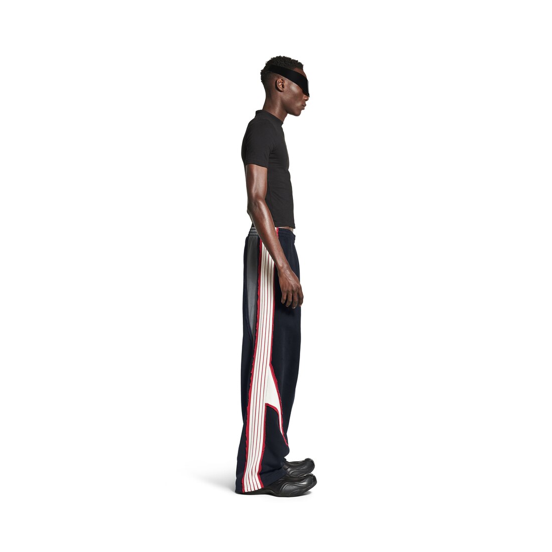 Men's Cut-up Oversized Sweatpants in Faded Black/white