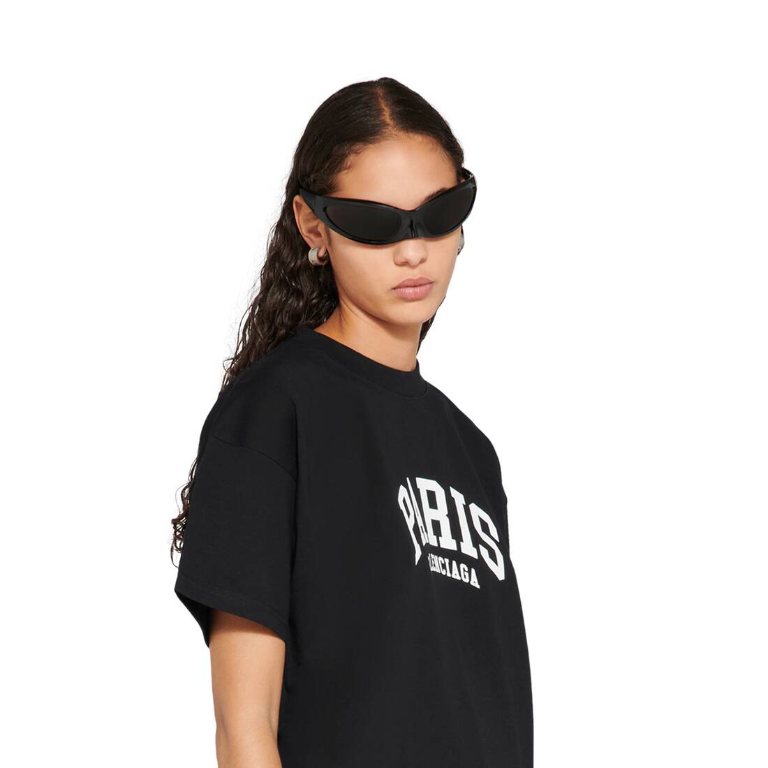 Shop BALENCIAGA Women's maison balenciaga t-shirt medium fit in black  (612965TLVJ11074) by Ura