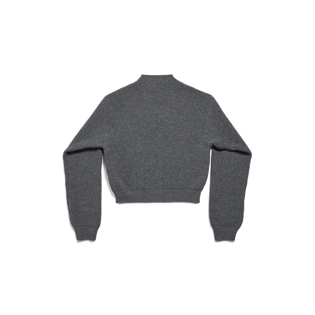 Women's Patch Cropped Sweater in Grey | Balenciaga US