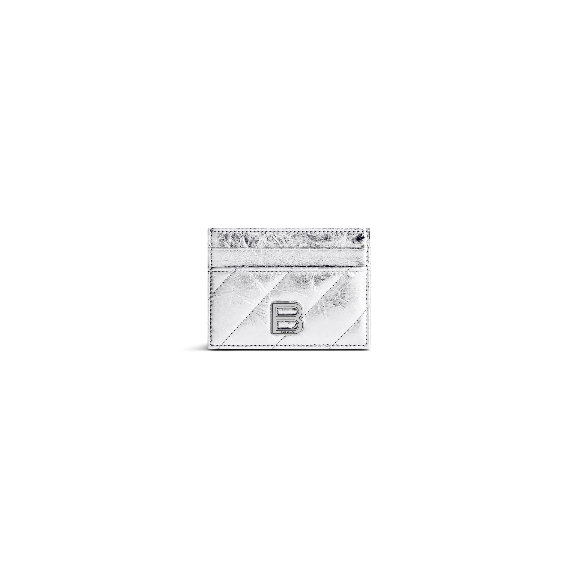 crush card holder metallized quilted