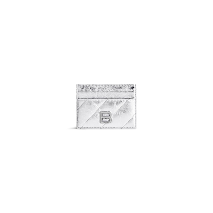 crush card holder metallized quilted