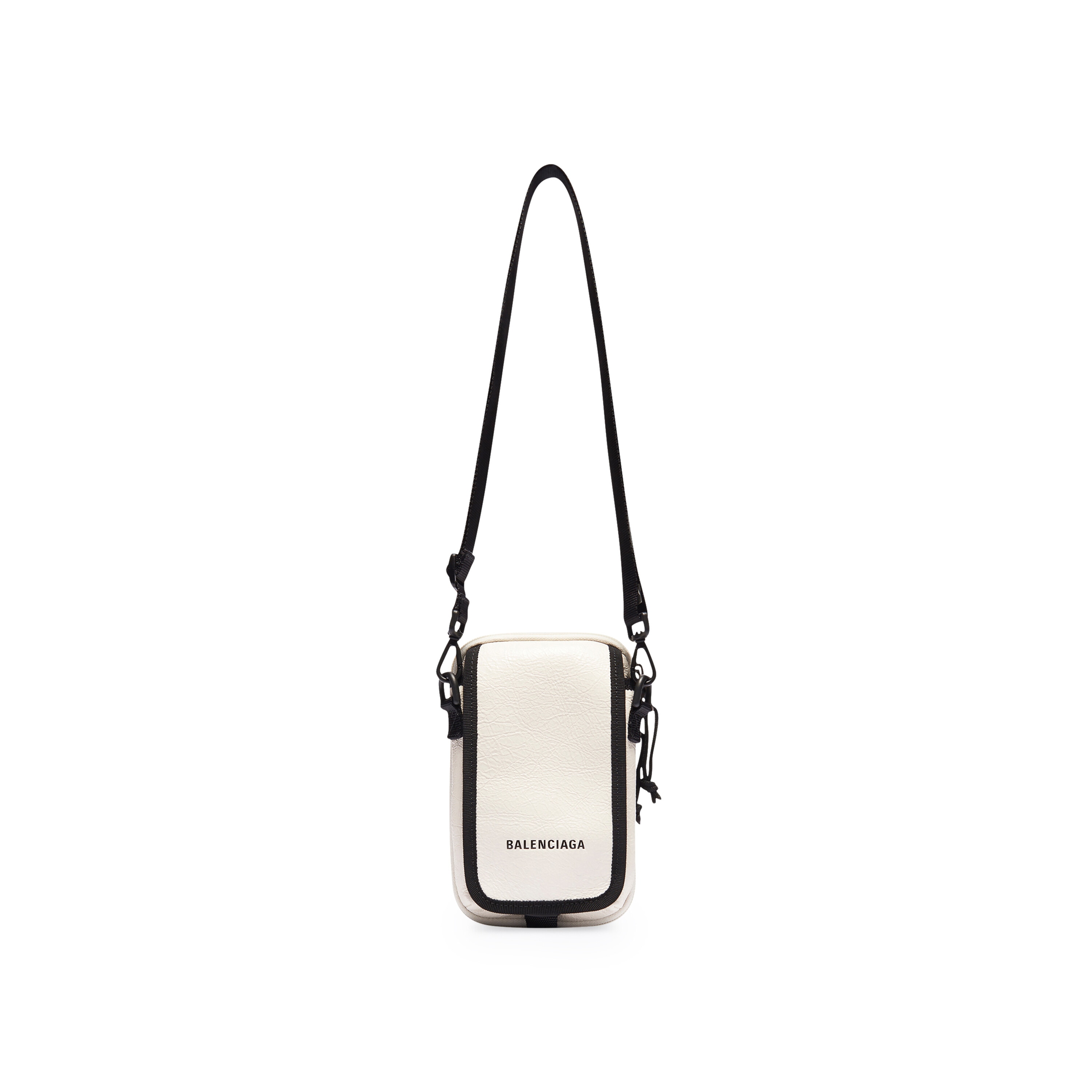 Men's Explorer Crossbody Pouch Bag in White | Balenciaga US