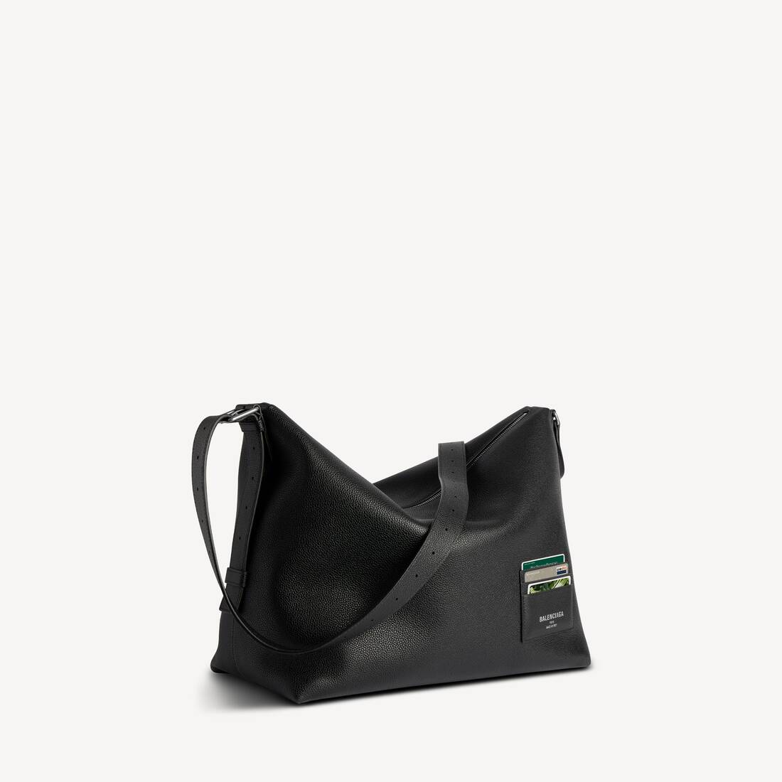 발렌시아가 남성 블랙 크레딧 라지 메신저 백 8062472ABCC1000