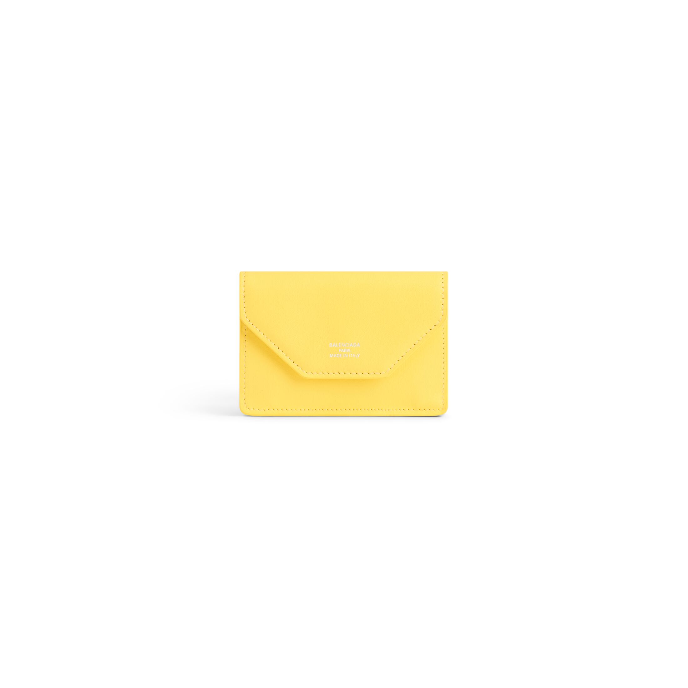 Balenciaga Portefeuille Envelope Mini Modèle - Jaune - Femme - Cuir De Veau