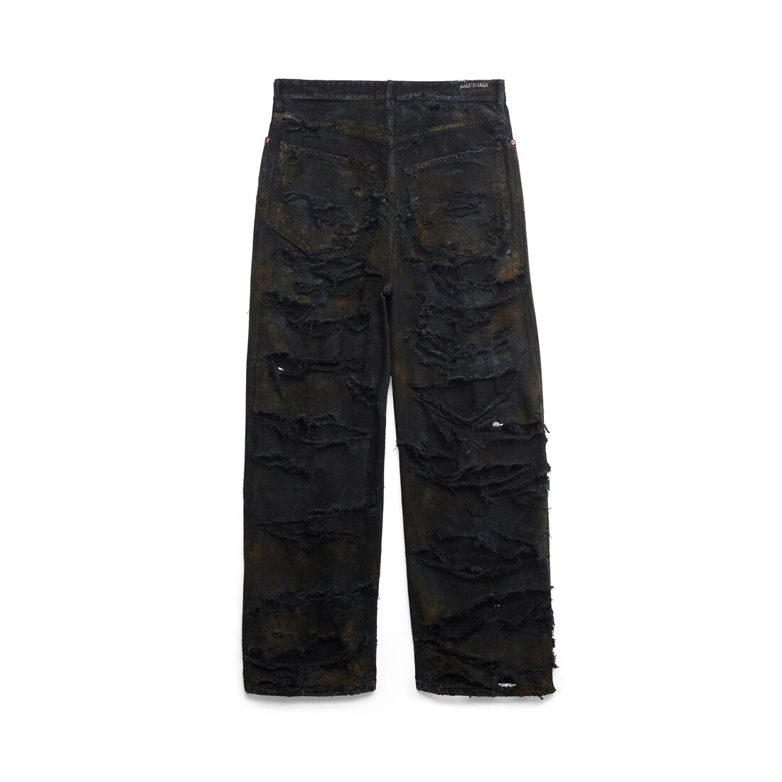 Super Destroyed Baggy Pants in Black