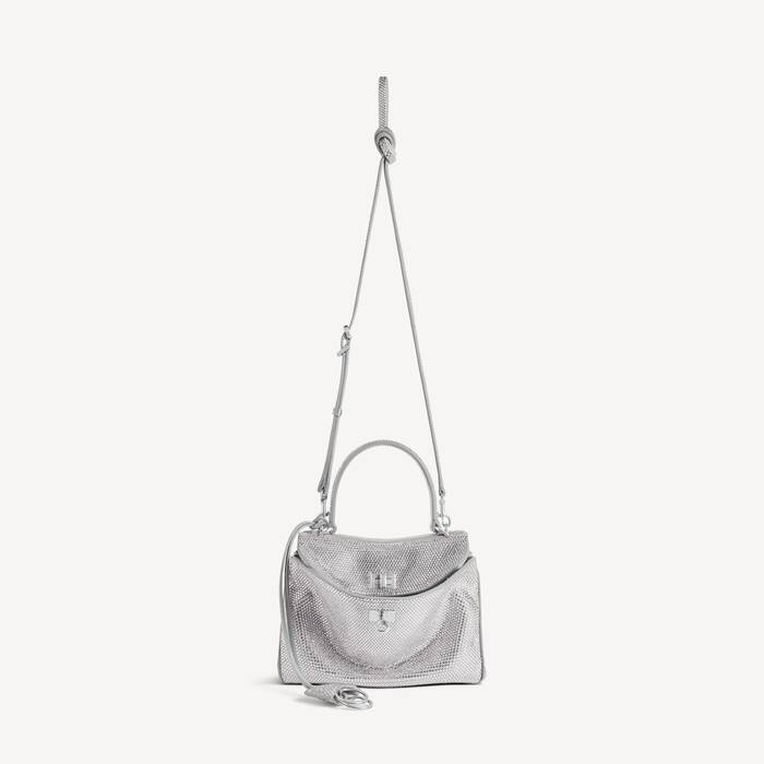Women's Rodeo Handbag Mini With Rhinestones in Smoke Grey - Women | Balenciaga Australia EN - Image 3
