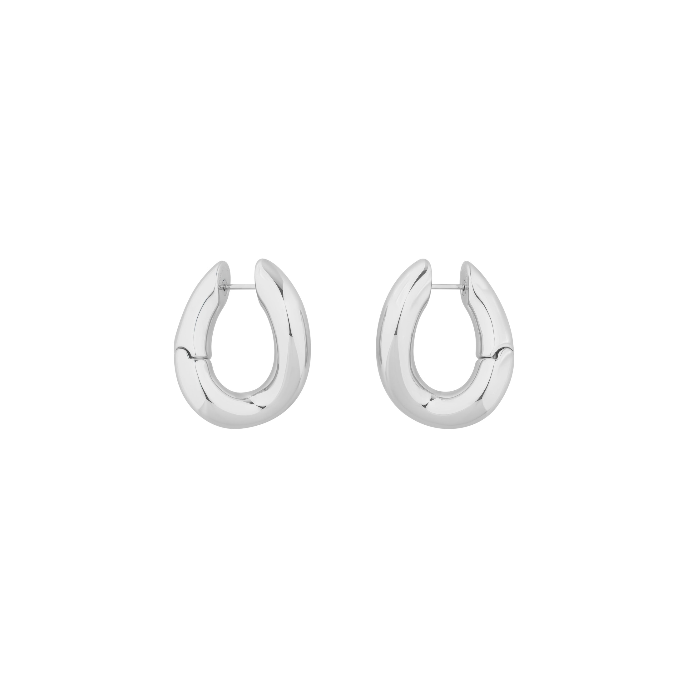 Balenciaga Loop Earrings - Silver - Woman - Copper