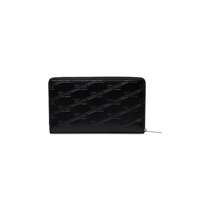 embossed monogram コンチネンタル zip ウォレット boxカーフスキン