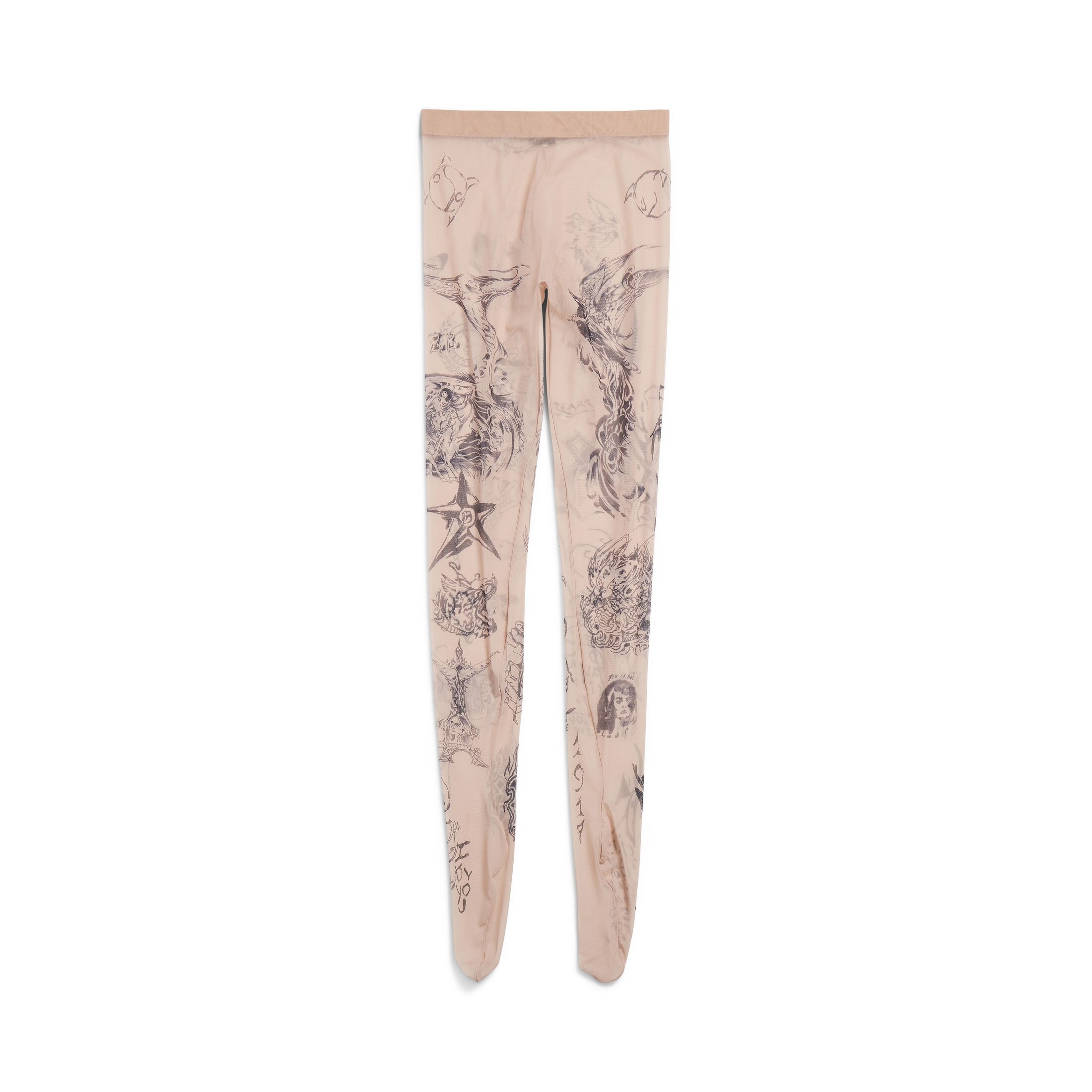 Balenciaga Tat Tights - Beige - Woman - M - Polyamide & Elastane