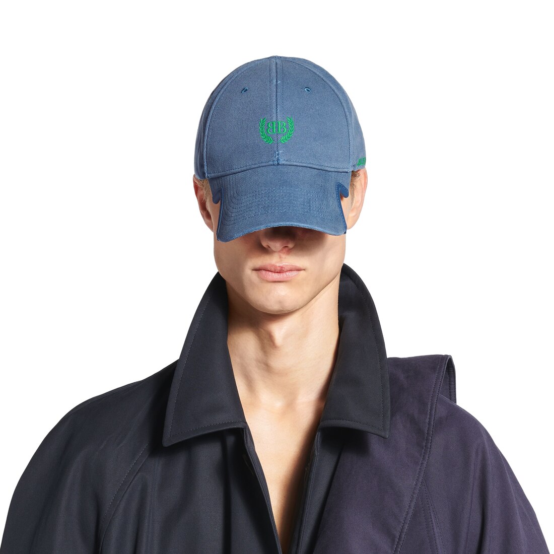 Men's Laurel Classic Cap in Dark Blue/green | Balenciaga US