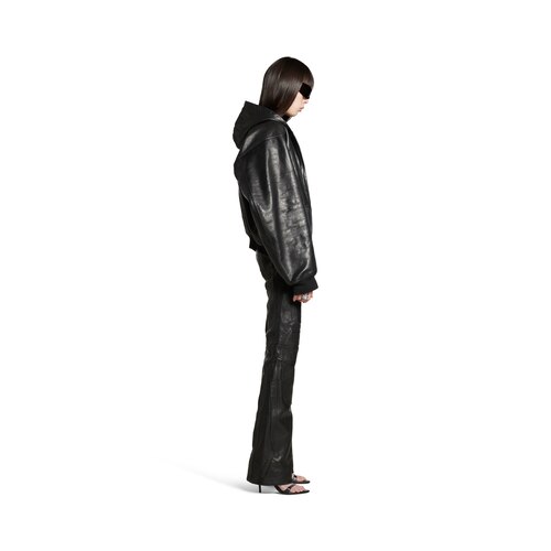 lined zip-up hoodie large fit