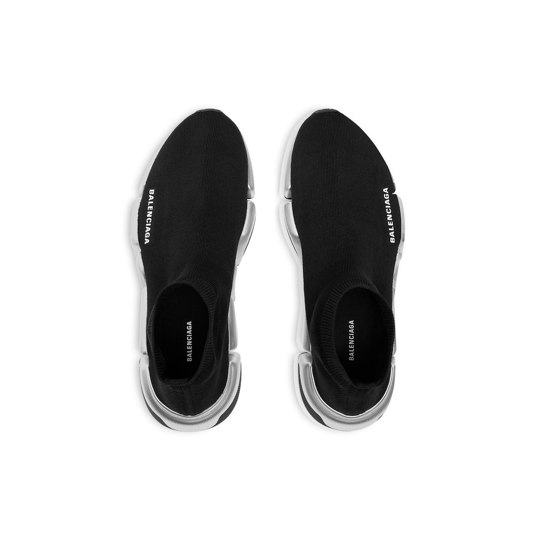 BALENCIAGA シルバー ニットスニーカー 関税込☆BALENCIAGA☆3XL ダメージスニーカー /シルバー
