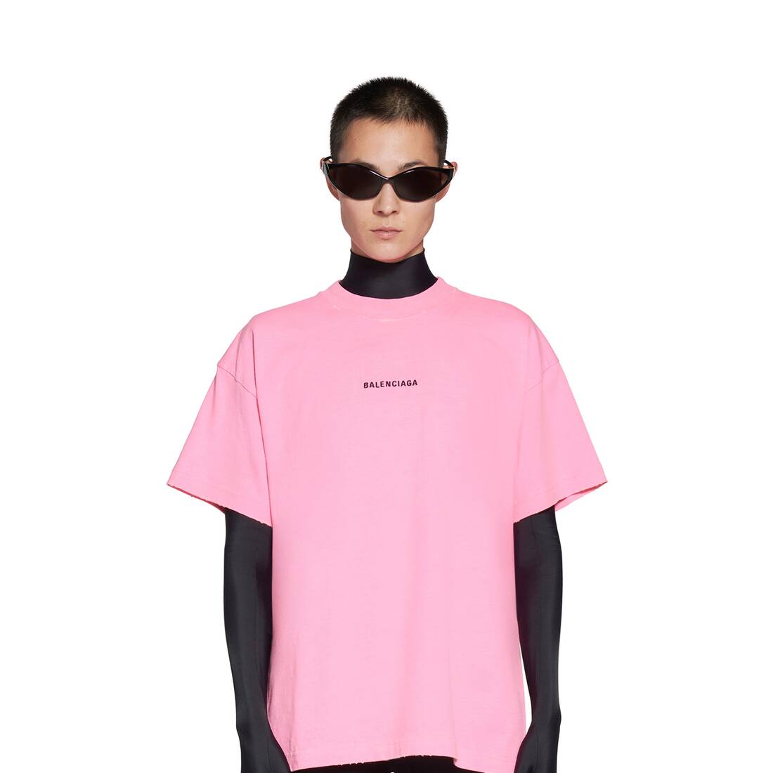 ショッキングピンク の ウィメンズ Balenciaga Back Tシャツ ミディアムフィット