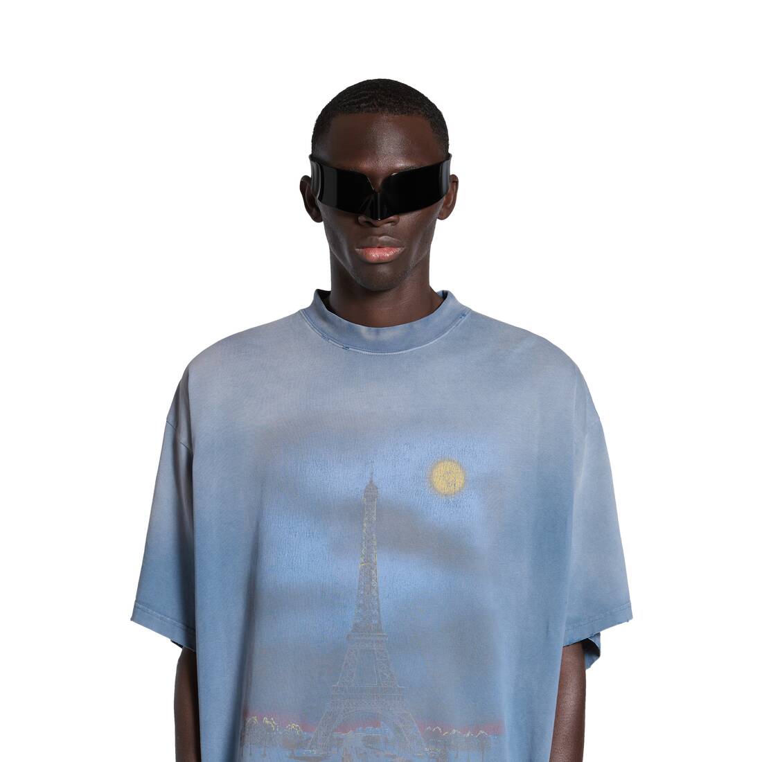 Paris Moon T-shirt Oversized in Blue