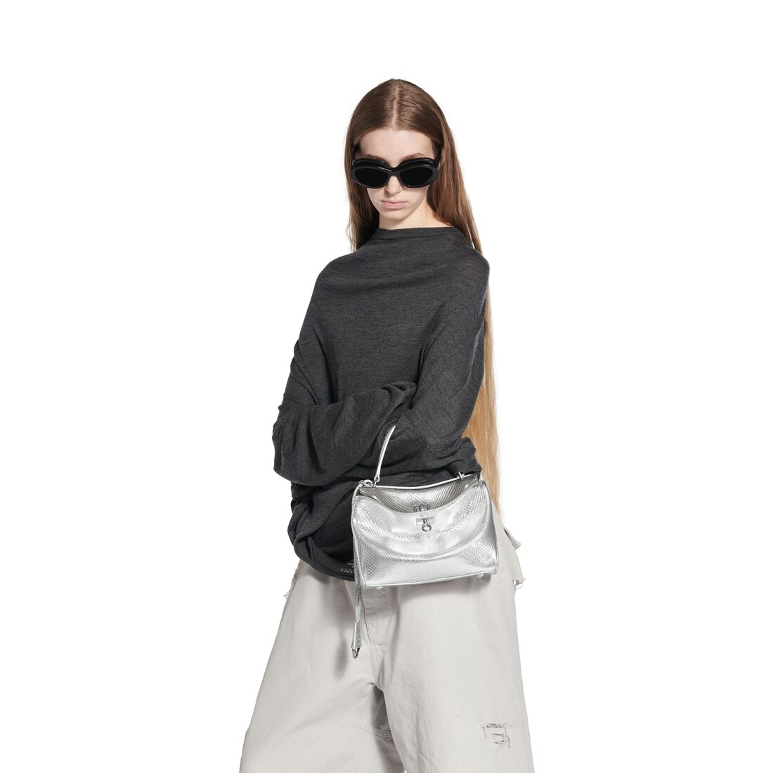 Women's Rodeo Handbag Mini in Silver | Balenciaga US