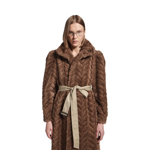 animal-free fur maxi coat