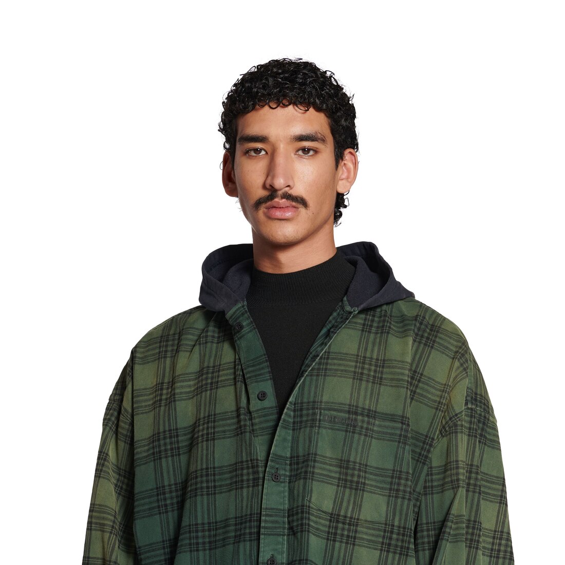 Balenciaga Hooded Shirt Oversized in Green