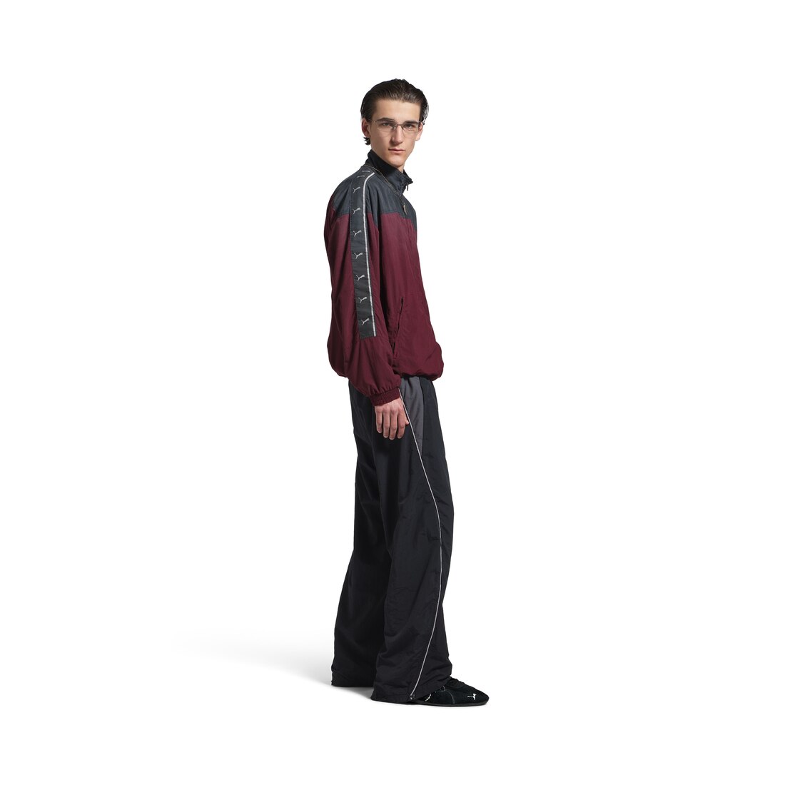 限定♪【国内発送★BALENCIAGA ×PUMA】Tracksuit ジャケット Balenciaga I Puma Tracksuit Jacket in Burgundy | Balenciaga US