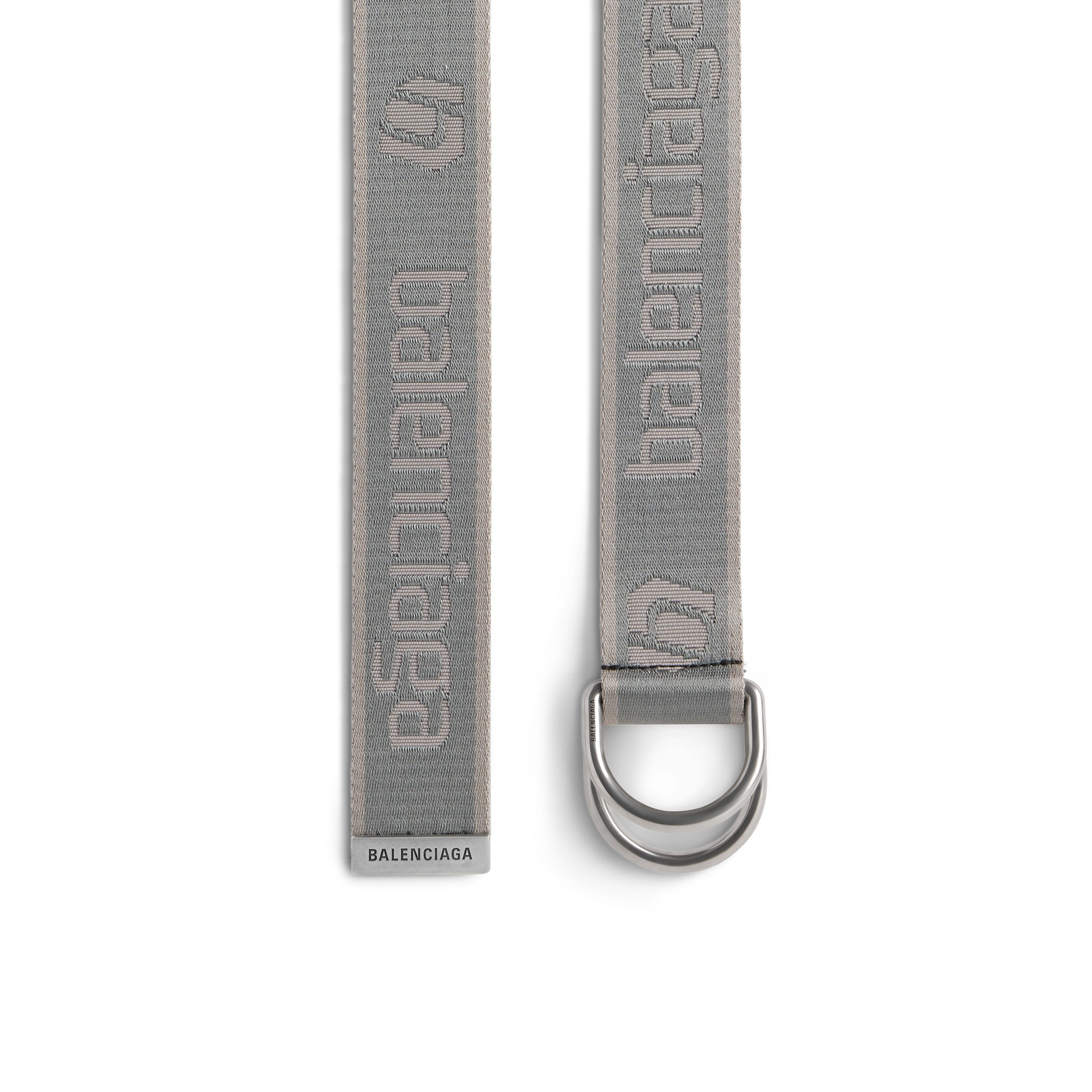 Balenciaga D Ring Belt - Grey & Silver - Man - Polyester