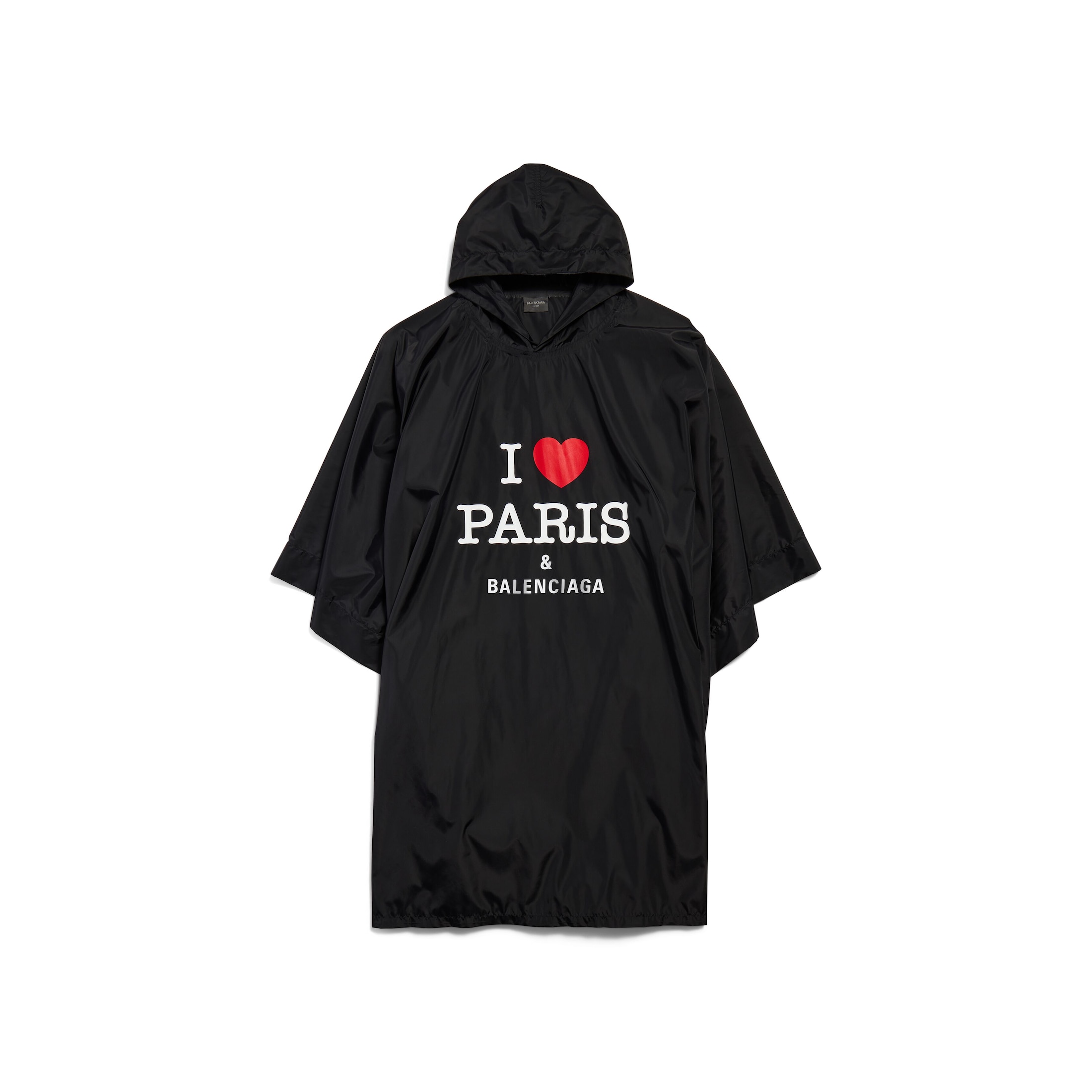 I Love Paris & Balenciaga Poncho - Black - Unisex - M - Polyamide