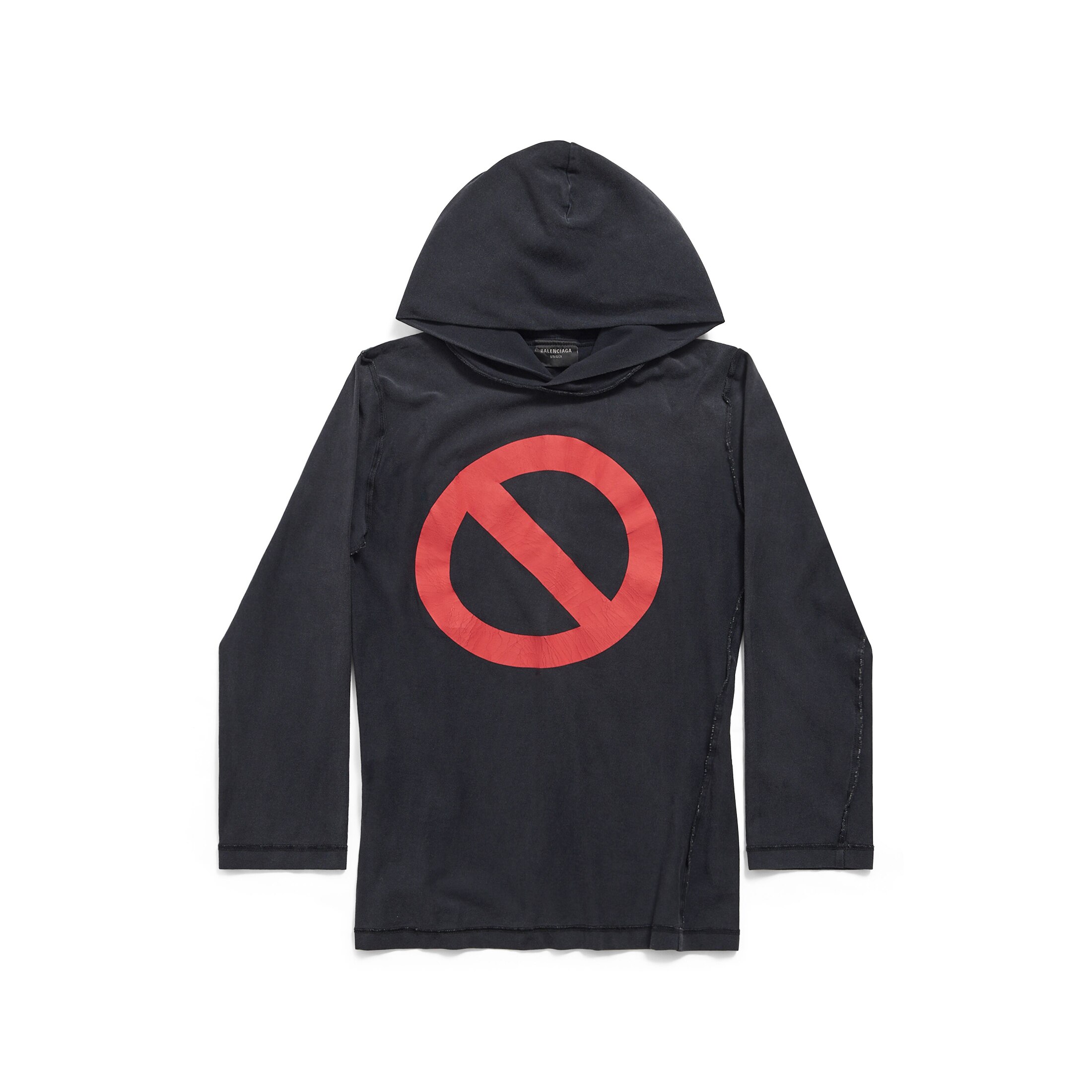 Balenciaga Music | BFRND Series Inside-Out Long Sleeves Hooded T-Shirt - Black - Unisex - - Cotton