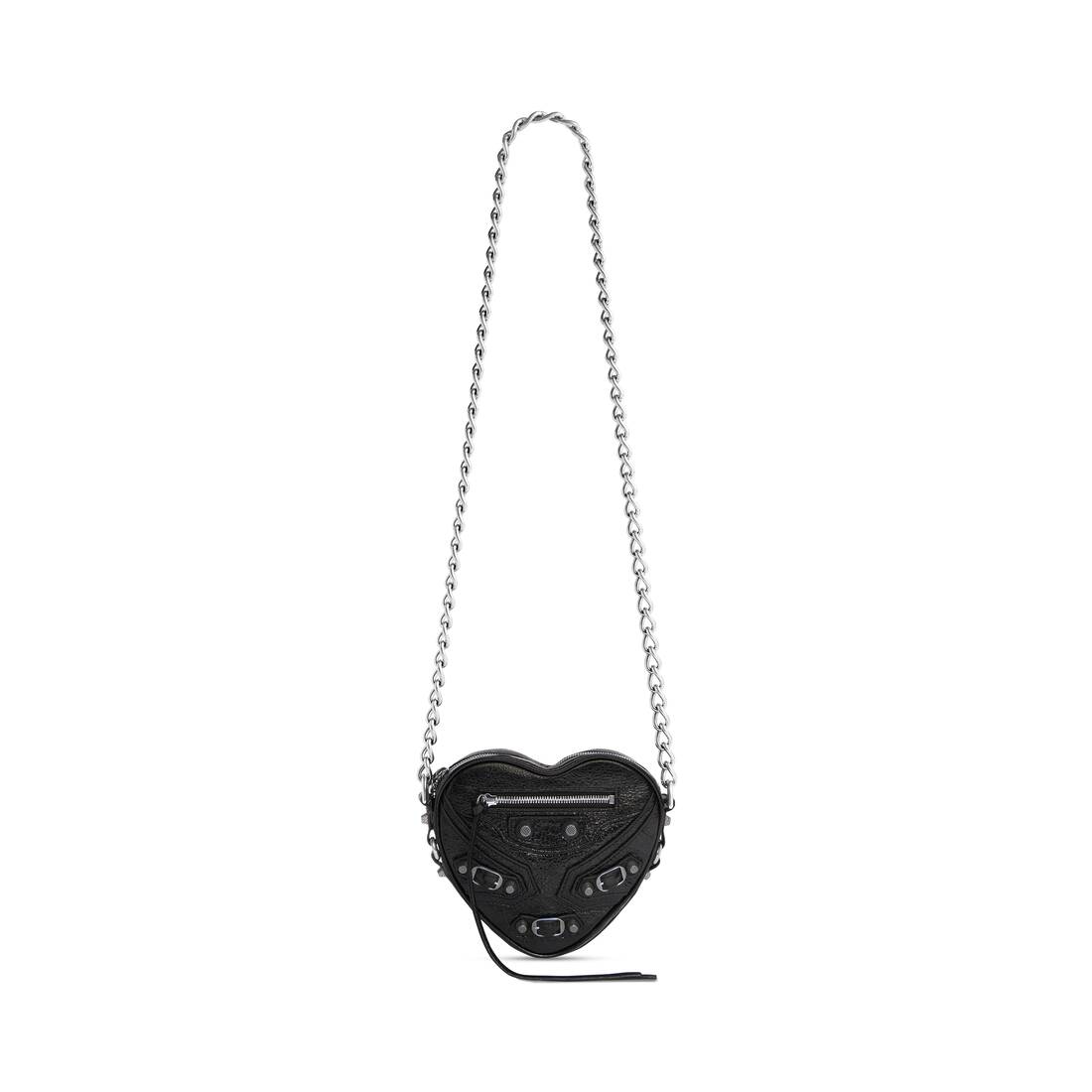 BALENCIAGA Le Cagole Heart mini studded crinkledleather shoulder bag   NETAPORTER