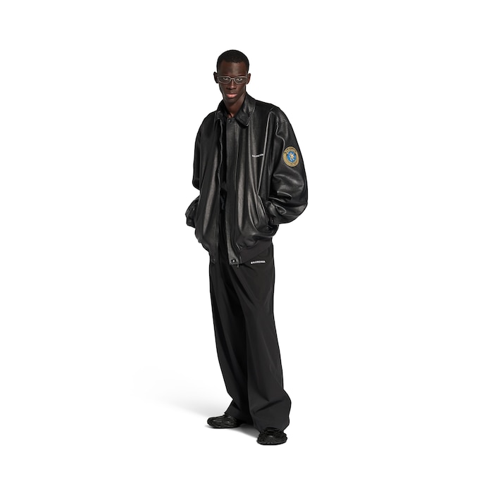 ウォームアップウェア BALENCIAGA Leather tracksuit jacket Balenciaga Tracksuit Jacket in Black | FWRD