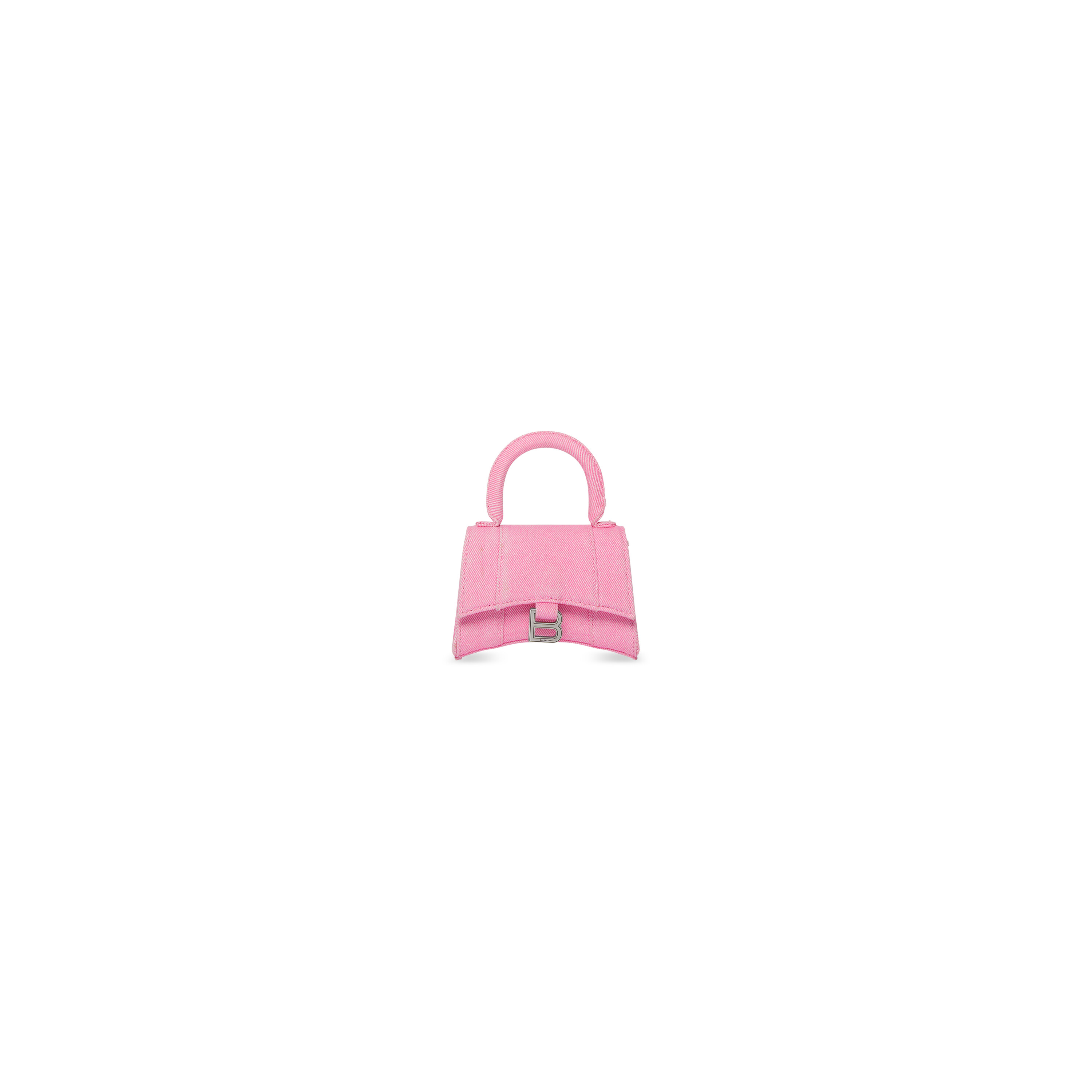 Womens Hourglass Small Handbag Denim in Pink  Balenciaga US